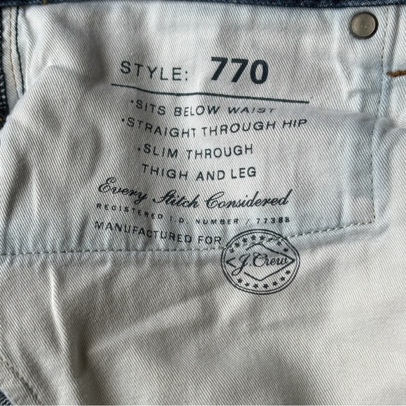 J Crew  Mens 34 X 32 770 Kaihara Japanese Denim Blue Jeans That Sit Below Waist - Picture 9 of 12